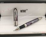 Fake Mont Blanc Daniel Defoe Purple Rollerball Pen Silver Clip